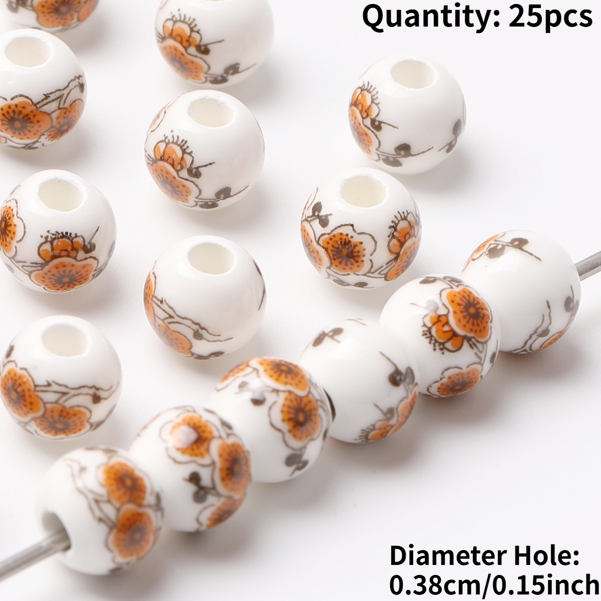 25pcs Vintage Ceramic Beads for DIY Jewelry Making